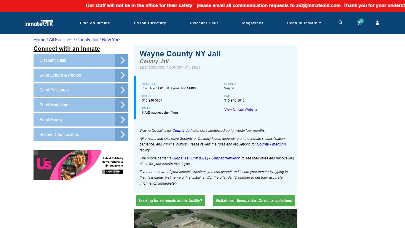 Wayne County NY Jail - Inmate Locator - Lyons, NY